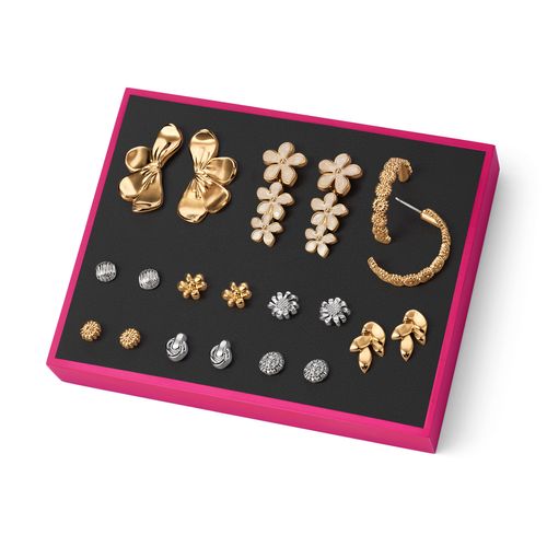 Set de 10 aretes para mujer Flower Love
