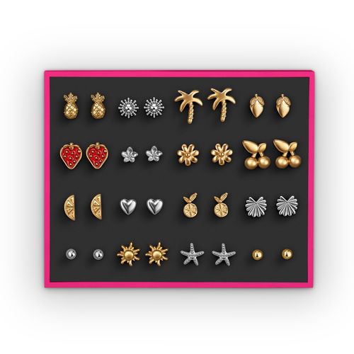 Set de aretes para mujer x16 Tropi Cool