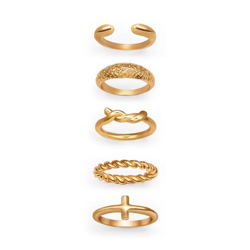 Set de anillos para mujer x5 Golden Touch