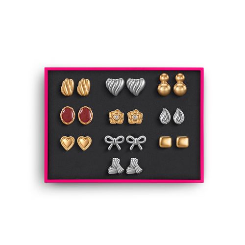 Set de aretes para mujer Retro Bloom x10