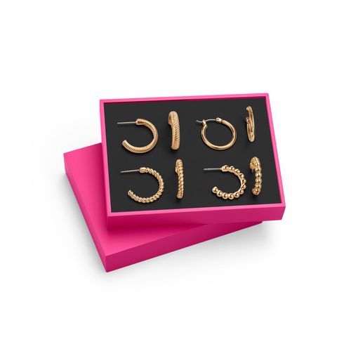 Set de aretes para mujer Iconic Hoops x4
