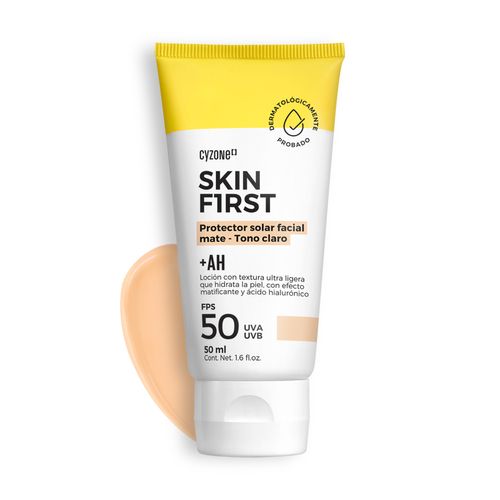 Protector Solar Facial Skin First con color, 50 ml